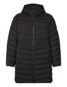 Chevron-Quilted Hooded Jacket Fôret Jakke Black Lauren Women