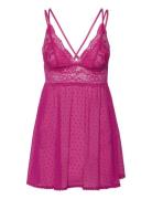 Bd Dot Mesh Lace Beatriz Nattkjole Pink Hunkemöller