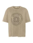 Cuash Lion T-Shirt Tops T-shirts & Tops Short-sleeved Beige Culture