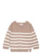 Buttons Detail Knit Sweater Tops Knitwear Pullovers Beige Mango