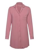 Shirtdress Ls Jersey Essential Nattkjole Pink Hunkemöller