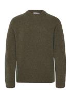 Gilbert Roundneck Knit Tops Knitwear Round Necks Khaki Green Les Deux