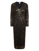 Yaspio Ls Sequin Long Dress - Show Knelang Kjole Brown YAS