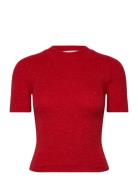 Short Sleeve Sweater Tops Knitwear Jumpers Red Mango