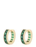 Tina St Ring Ear G/Black - Accessories Jewellery Earrings Hoops Gold S...