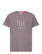 Diamante Fitted Tee Tops T-shirts Short-sleeved Purple Juicy Couture