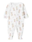 Nbfnightsuit W/F Rabbit Noos Pyjamas Sie Jumpsuit White Name It