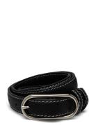 Glossy Nola Leather Belt Belte Black Becksöndergaard