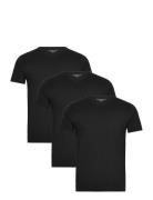 Stretch Vn Tee Ss 3Pack Tops T-shirts Short-sleeved Black Tommy Hilfig...