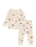 Pyjama Henley Blueberry Mini Pyjamas Sett Beige Lindex