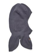 Balaclava Structure Knit Accessories Headwear Balaclava Grey Minymo