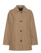 Over Wool Coat Ulljakke Jakke Beige Mango