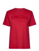 Tjw Rlx Gmd Varsity Tee Tops T-shirts & Tops Short-sleeved Red Tommy J...