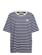 Tasaraita Unisex Unikko Ss Tops T-shirts & Tops Short-sleeved Navy Mar...