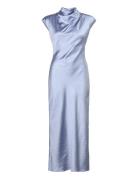 Auria Satin Maxi Dress Maxikjole Festkjole Blue Bardot