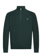 Cotton Wool Rib Half Zip Tops Knitwear Half Zip Jumpers Green GANT