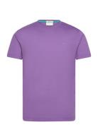 Contrast Logo Ss T-Shirt Tops T-shirts Short-sleeved Purple GANT