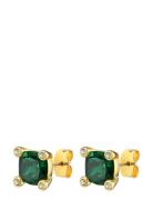 Clara Sg Green Accessories Jewellery Earrings Studs Green Dyrberg/Kern