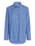 Ess Poplin Easy Fit Shirt Tops Shirts Long-sleeved Blue Tommy Hilfiger