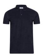 Terry Pique Tops Polos Short-sleeved Navy Lindbergh