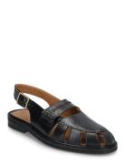 Sandals - Flat - Closed Toe - Op Flate Sandaler Black ANGULUS