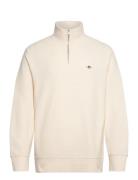 Texture Half-Zip Tops Sweat-shirts & Hoodies Sweat-shirts Cream GANT