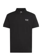 Polo Shirt Tops Polos Short-sleeved Black EA7