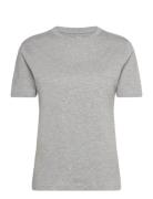 Short-Sleeved Cotton T-Shirt Tops T-shirts & Tops Short-sleeved Grey M...