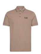 Polo Shirt Tops Polos Short-sleeved Beige EA7