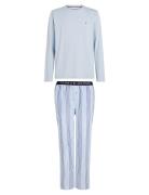 Ls Pant Woven Set Print Pyjamas Blue Tommy Hilfiger