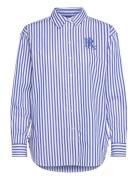 Relaxed Fit Striped Broadcloth Shirt Tops Shirts Long-sleeved Blue Lau...