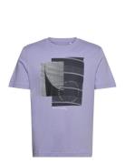 T-Shirt With Photoprint Tops T-shirts Short-sleeved Purple Tom Tailor