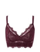 Lace Support+ Bralette Lingerie Bras & Tops Soft Bras Bralette Burgund...