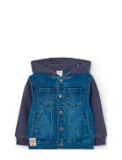 Denim Jacket Combined Tops Sweat-shirts & Hoodies Hoodies Blue Boboli