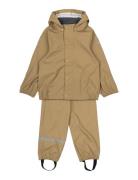 Pu Rain No Susp. Recycled Outerwear Rainwear Rainwear Sets Beige Mikk-...