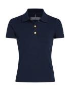 Slim Gold Button Polo Ss Tops T-shirts & Tops Polos Navy Tommy Hilfige...