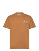 Short Sleeve Chest Timbs Graphic Tee Tops T-shirts Short-sleeved Brown...